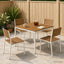 Havemiddagstabel Natur og hvid 110 x 108,5 x 75 cm