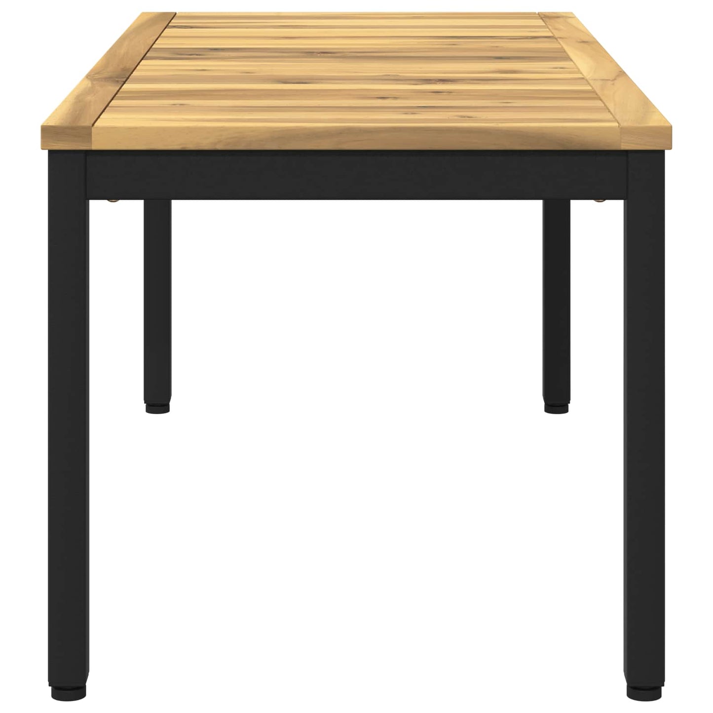Sofabord Hvid og sort 50 x 100,5 x 45 cm Massivt Akacietræ