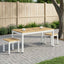 Sofabord Hvid 50 x 100,5 x 45 cm Massivt Akacietræ