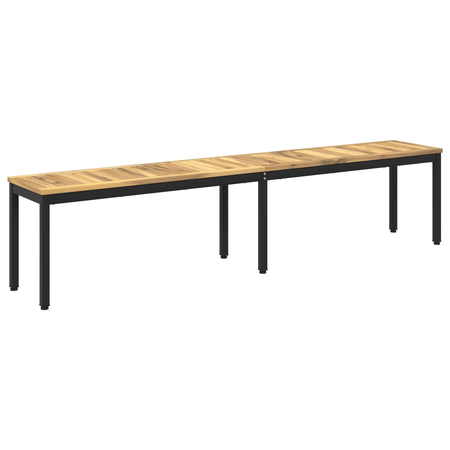 Havebænk 201 x 35 x 45 cm Massivt Akacietræ Hvid og sort