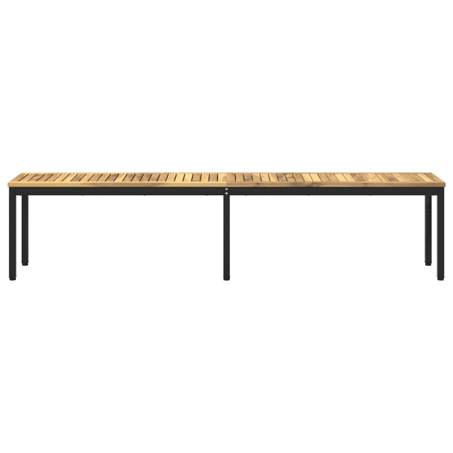 Havebænk 201 x 35 x 45 cm Massivt Akacietræ Hvid og sort