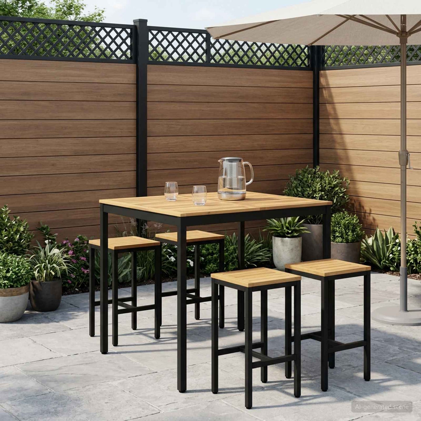 Have Bar Bord Hvid og sort 110 x 108,5 x 105 cm