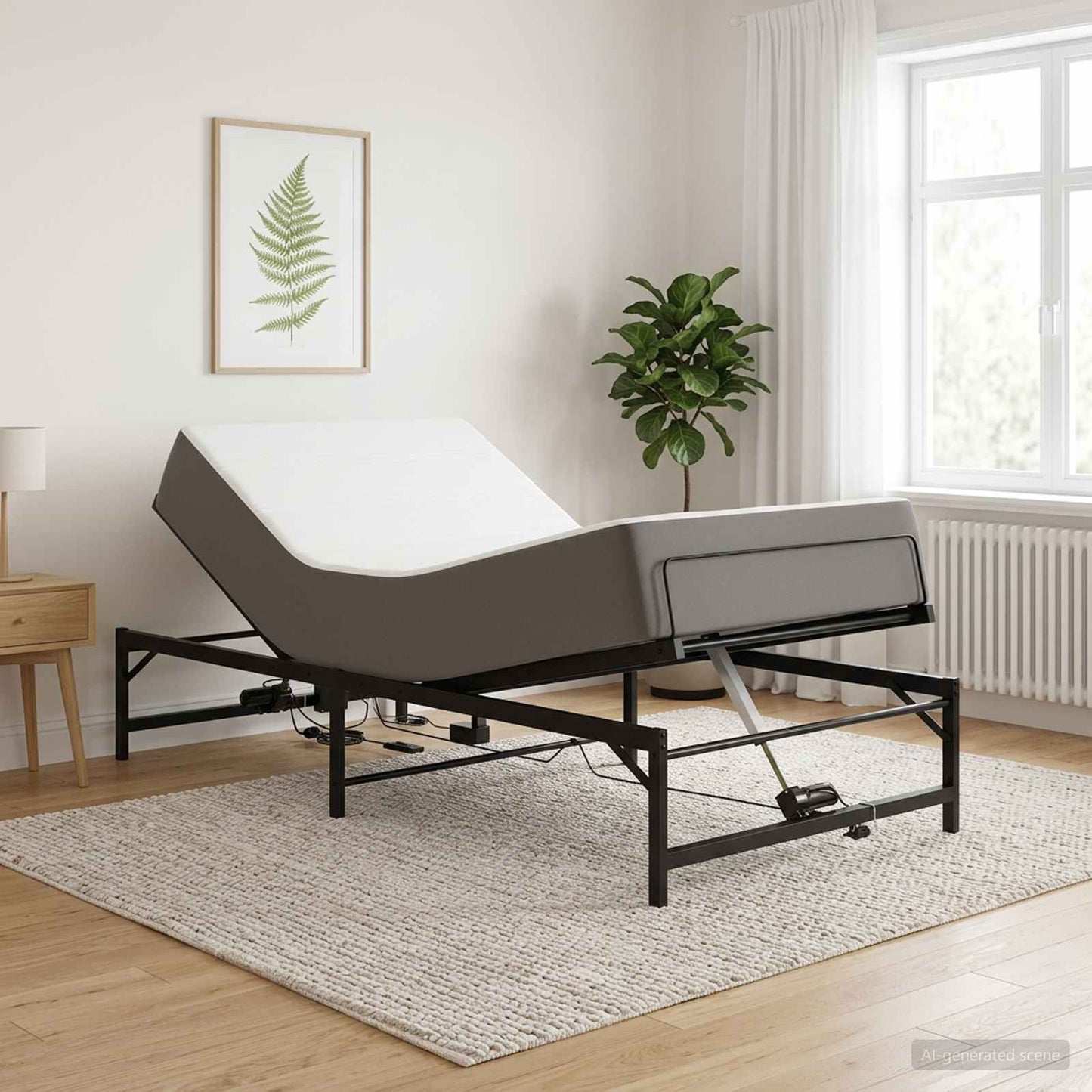 Elektrisk Justerbar Sengetramme Sort 100 x 190 cm Stål