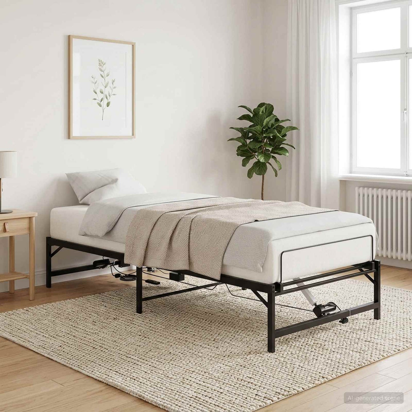 Elektrisk Justerbar Sengetramme Sort 100 x 190 cm Stål