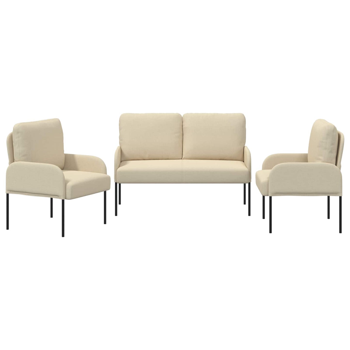 Sofasæt 3 stk. Creme Krydsfinér