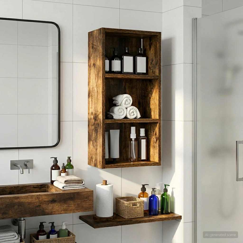 Badeværelsesvægskab Røget Eg 30 x 16 x 62,5 cm Konstrueret træ