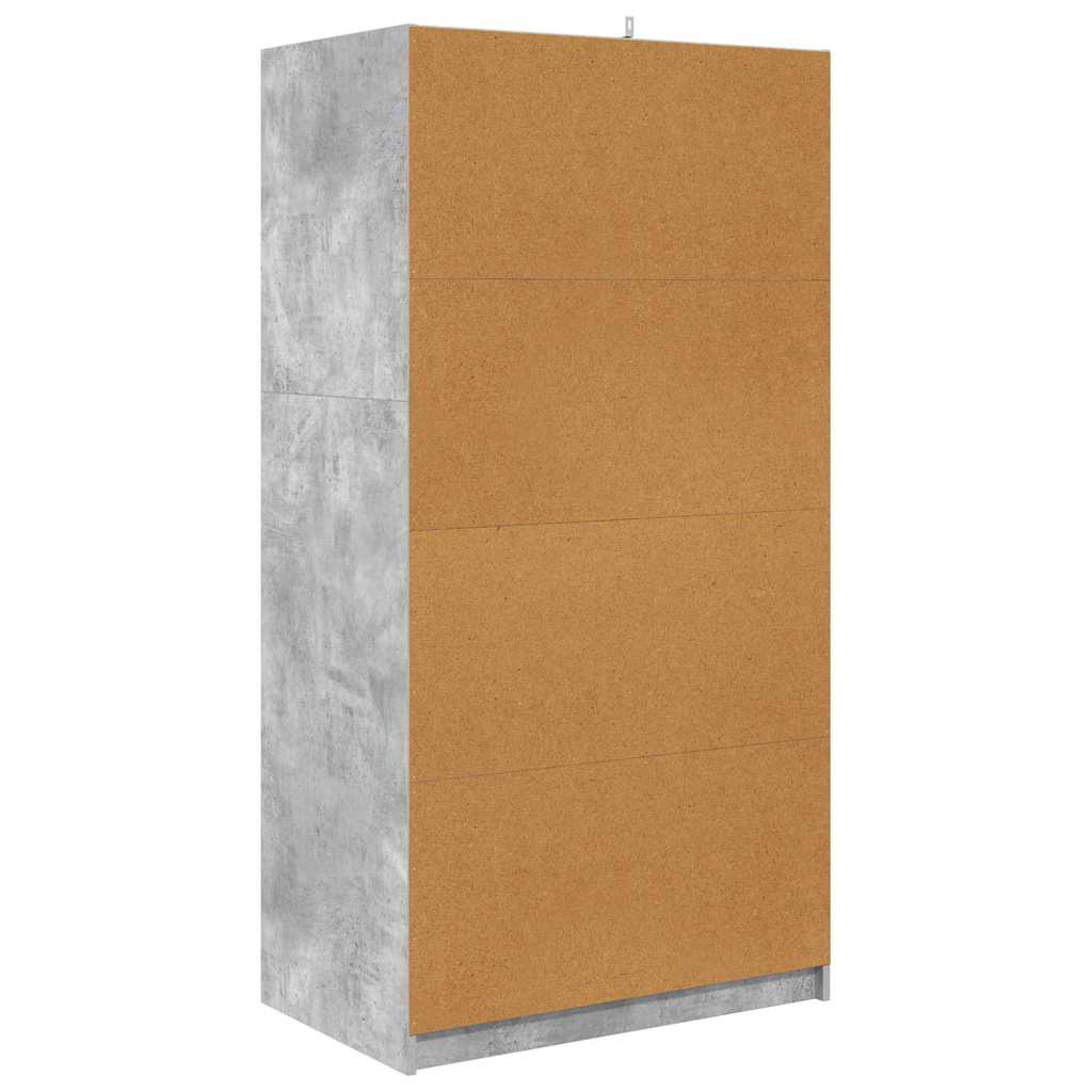 Garderobeskab BetonGrå 79,5 x 49 x 156 cm Konstrueret træ