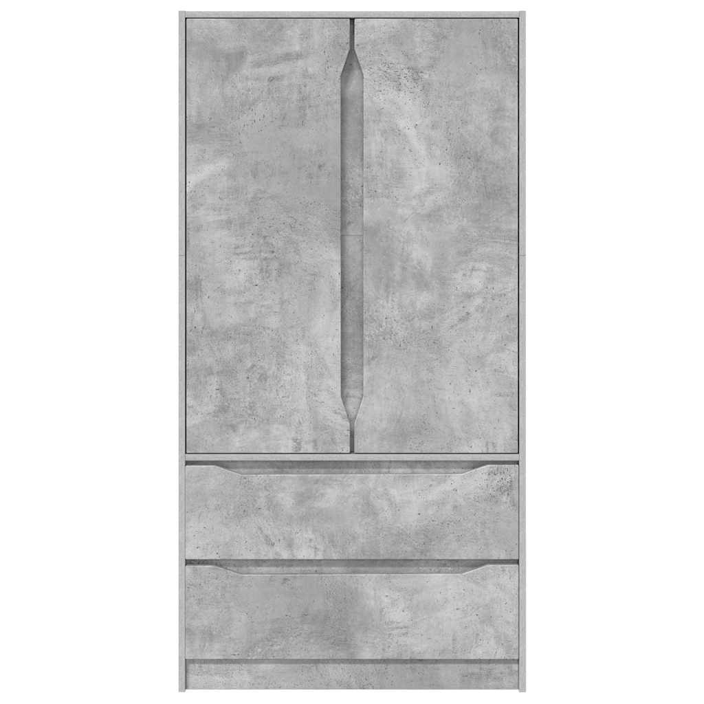 Garderobeskab BetonGrå 79,5 x 49 x 156 cm Konstrueret træ