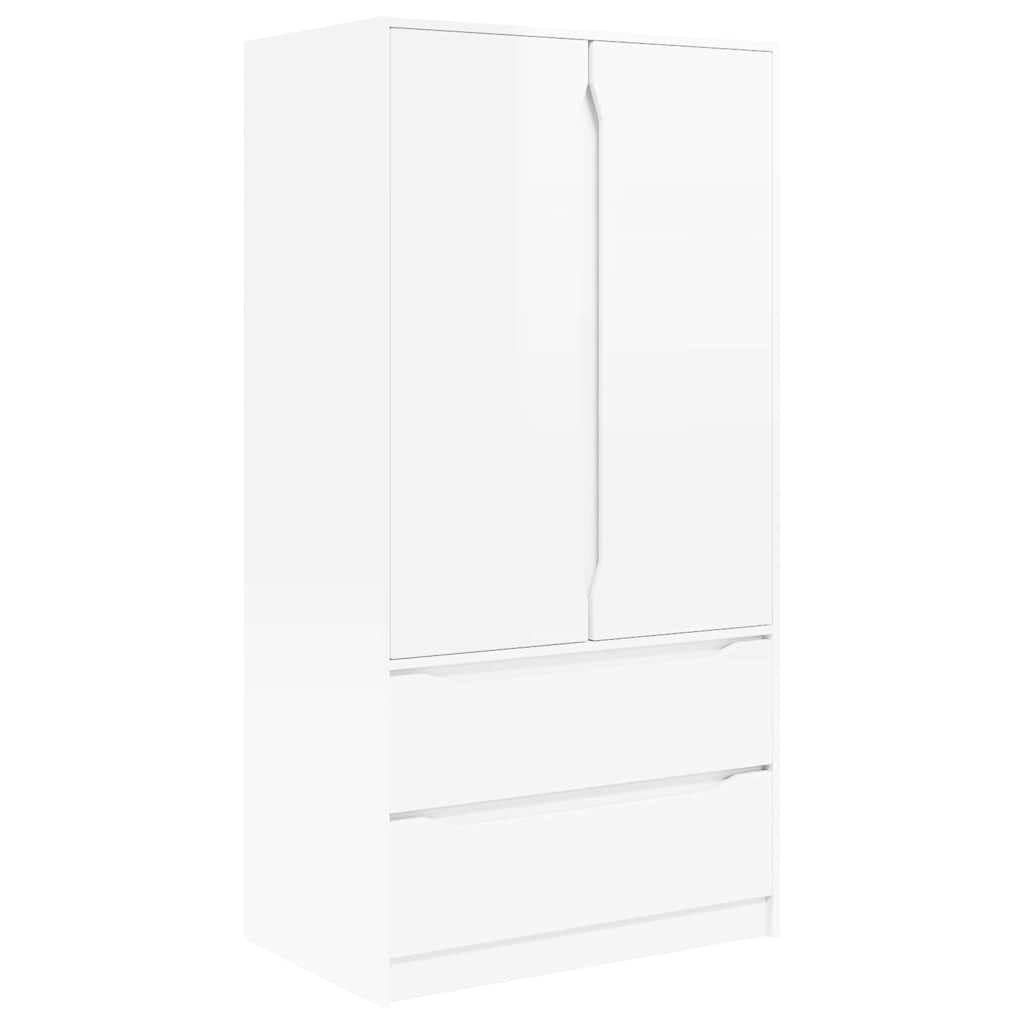 Garderobeskab Højglans Hvid 79,5 x 49 x 156 cm Konstrueret træ