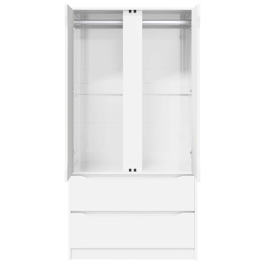 Garderobeskab Højglans Hvid 79,5 x 49 x 156 cm Konstrueret træ