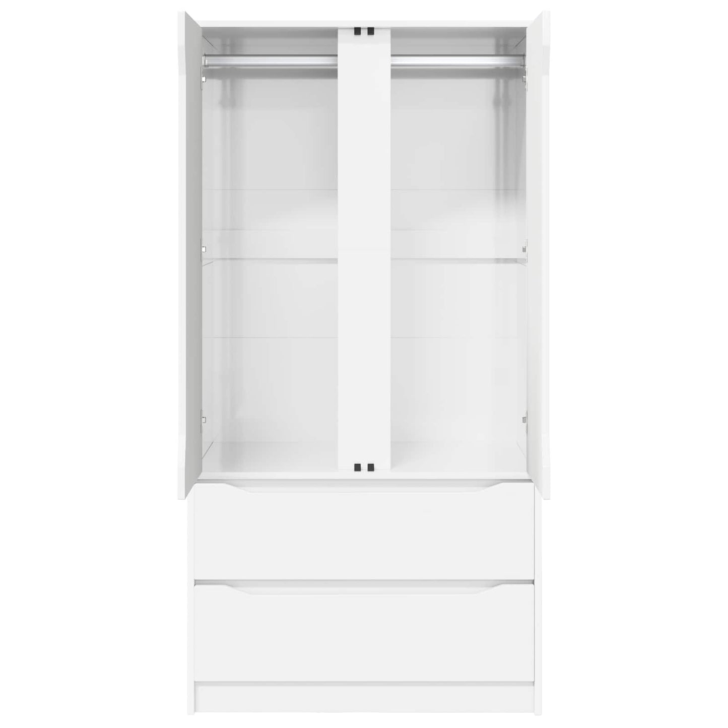 Garderobeskab Højglans Hvid 79,5 x 49 x 156 cm Konstrueret træ