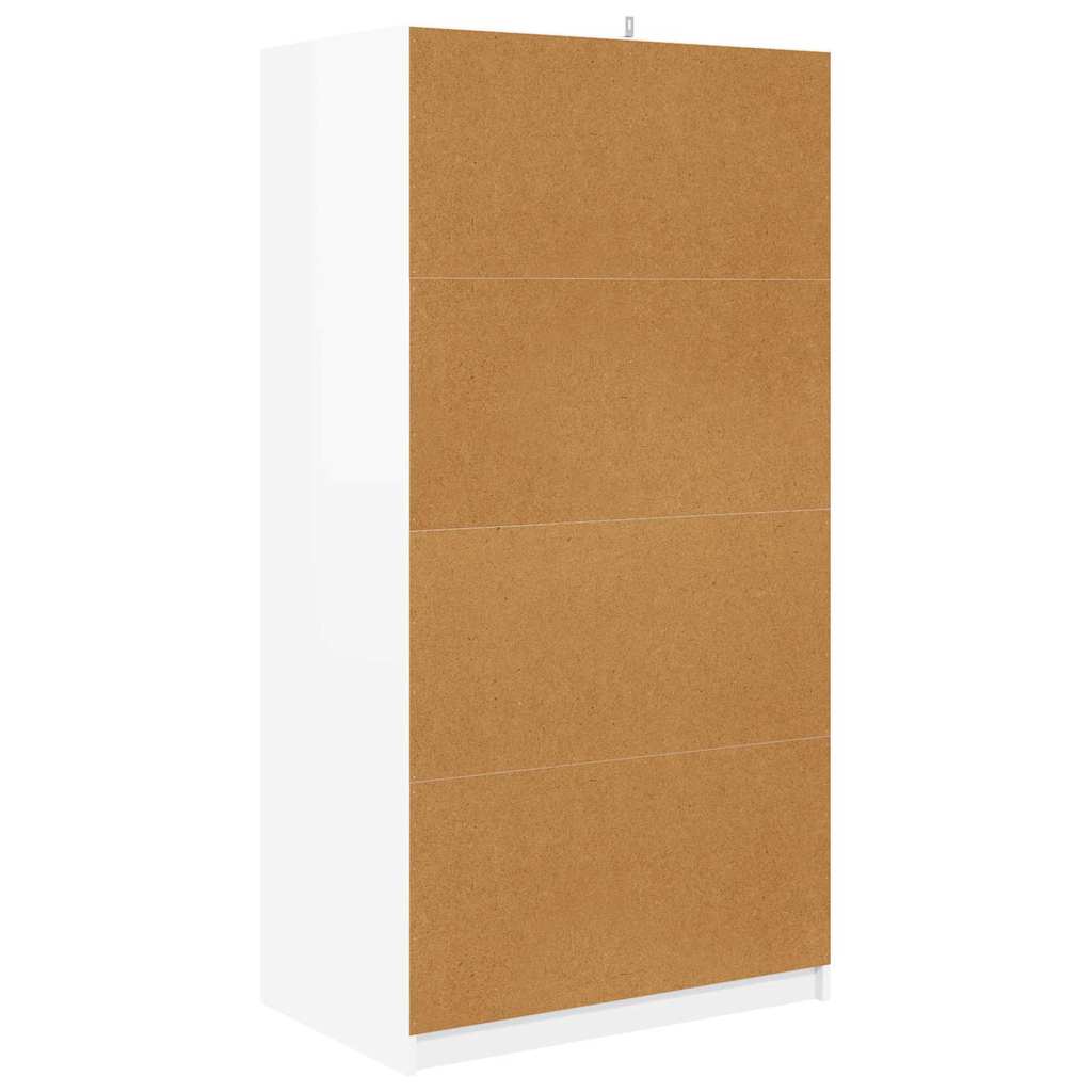 Garderobeskab Højglans Hvid 79,5 x 49 x 156 cm Konstrueret træ