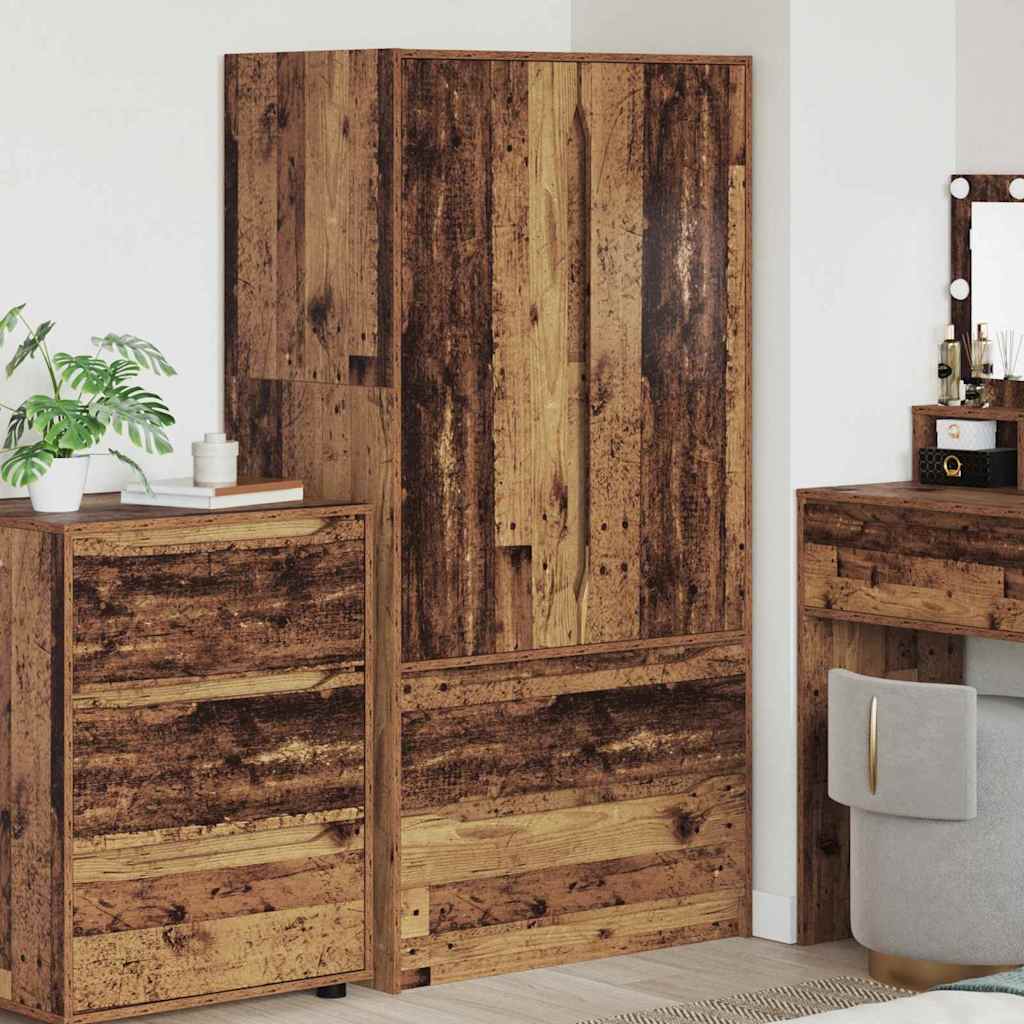 Garderobeskab Gammelt træ 79,5 x 49 x 156 cm Konstrueret træ