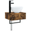Badeværelsesskabsæt 4 stk. Røget eg Konstrueret træ