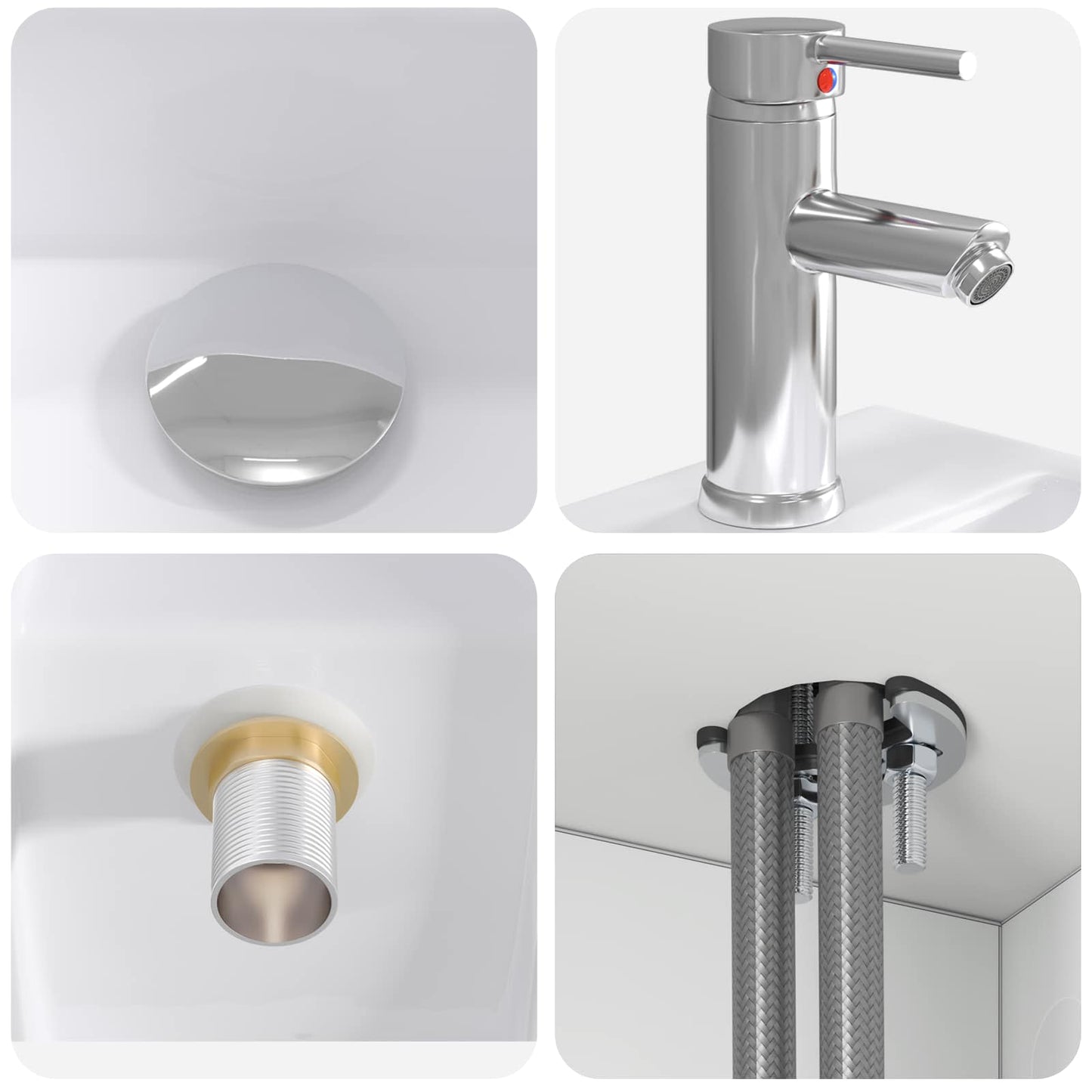 Badeværelsesskabsæt 5 stk. Hvid Konstrueret træ