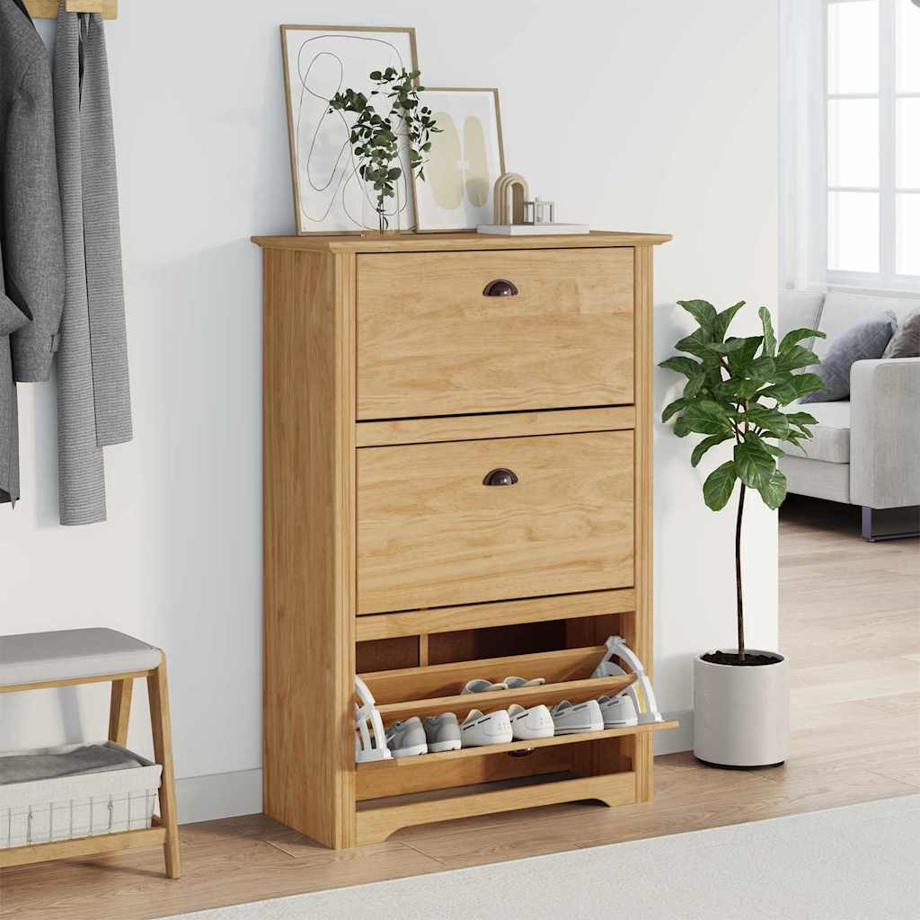 Skostativ BODO Honningbrun 80 x 35 x 118 cm Konstrueret træ