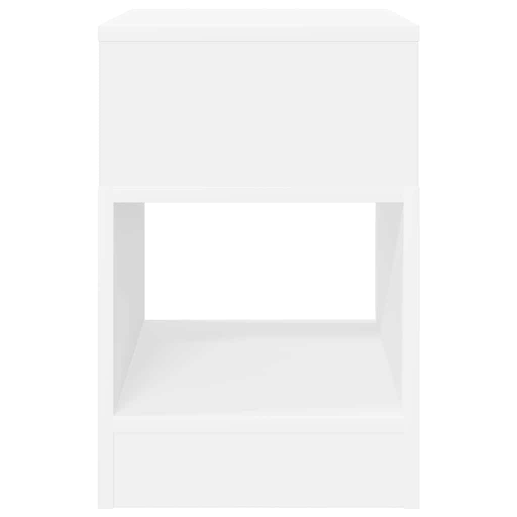 Endebord 2 stk. Hvid 30,5 x 30 x 45 cm Konstrueret træ