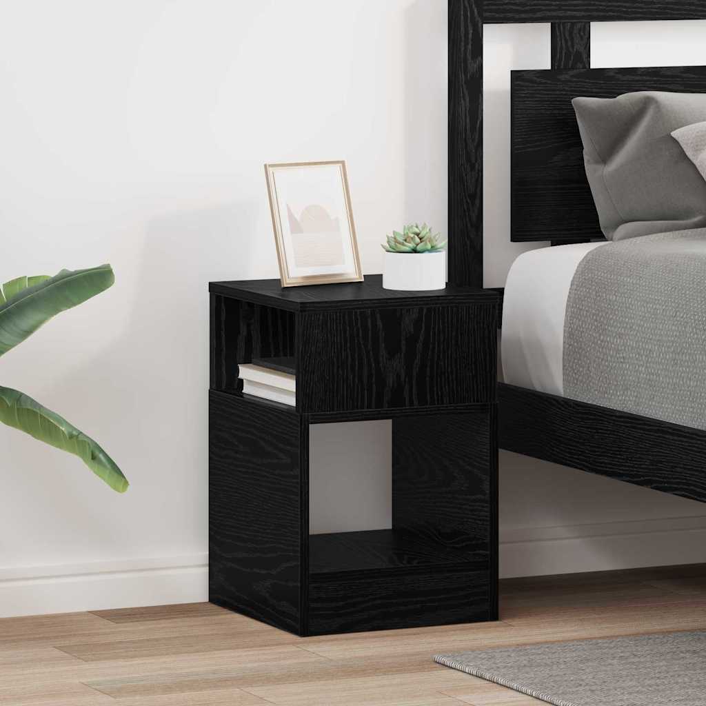 Endebord 2 stk. Sort eg 30,5 x 30 x 45 cm Konstrueret træ