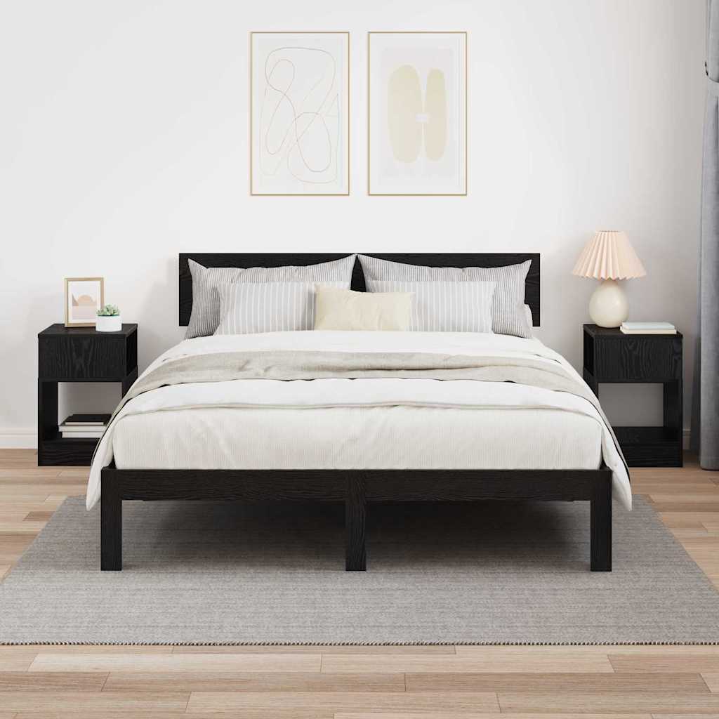 Endebord 2 stk. Sort eg 30,5 x 30 x 45 cm Konstrueret træ