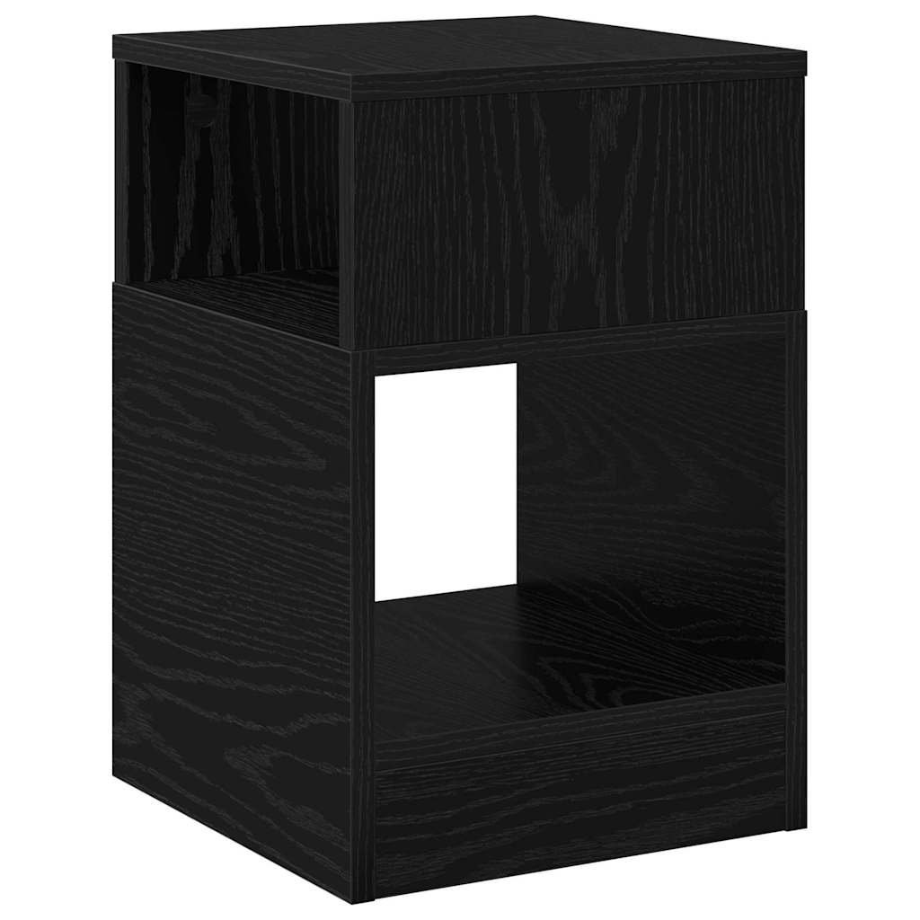 Endebord 2 stk. Sort eg 30,5 x 30 x 45 cm Konstrueret træ