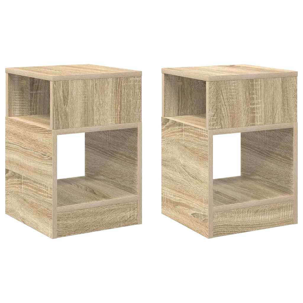 Endebord 2 pcs Sonoma eg 30,5 x 30 x 45 cm Konstrueret træ