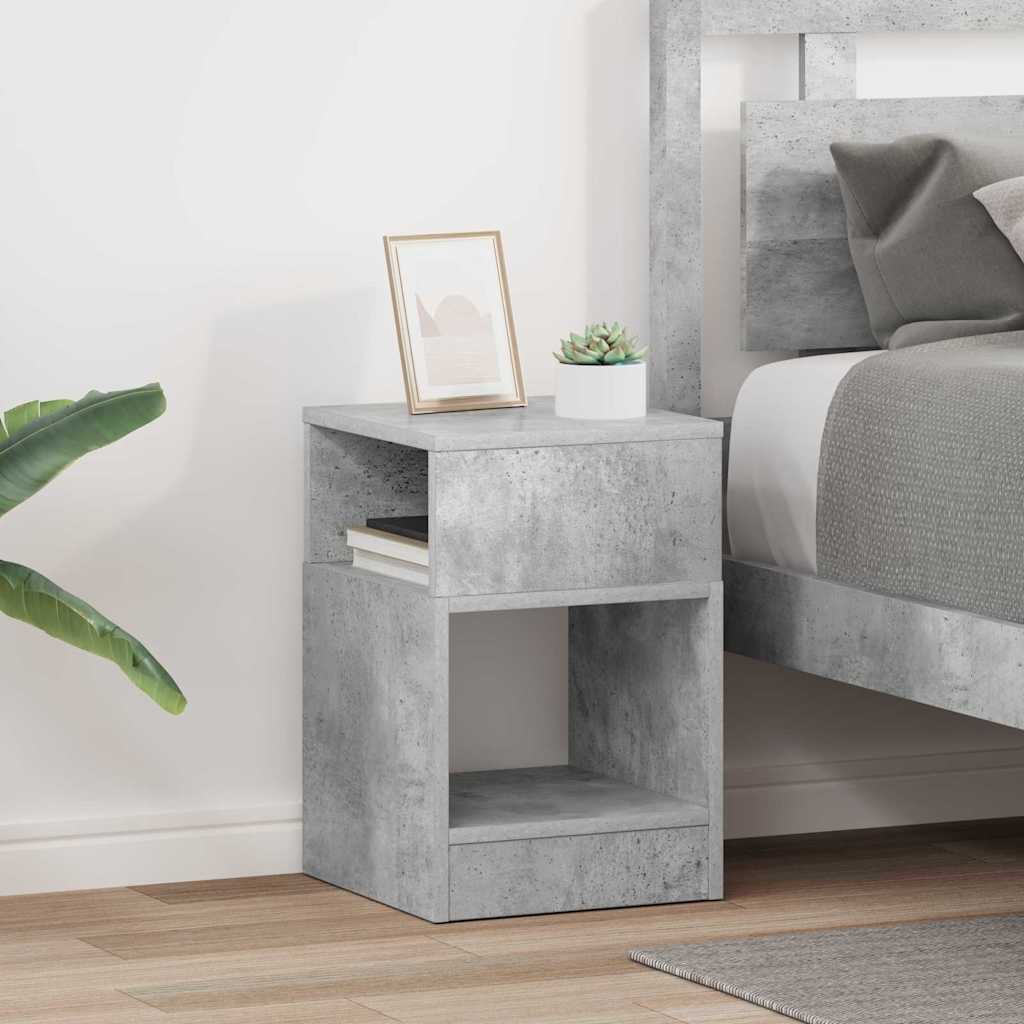 Endebord 2 stk. Beton Grå 30,5 x 30 x 45 cm Konstrueret træ