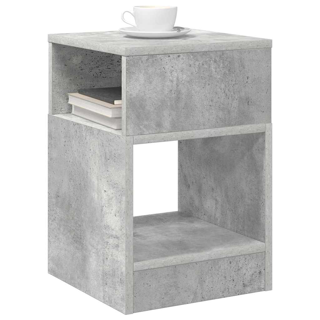 Endebord 2 stk. Beton Grå 30,5 x 30 x 45 cm Konstrueret træ