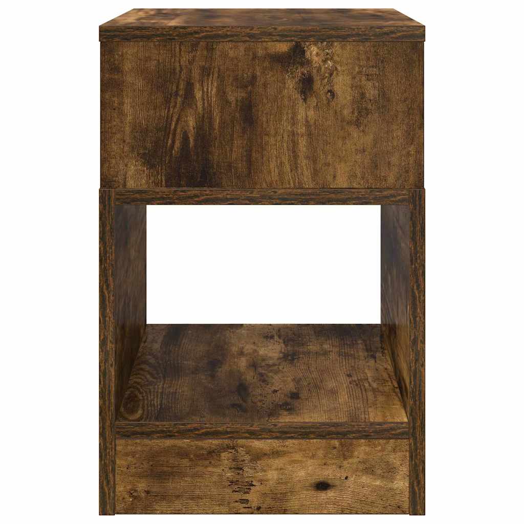 Endebord 2 stk. Røget eg 30,5 x 30 x 45 cm Konstrueret træ