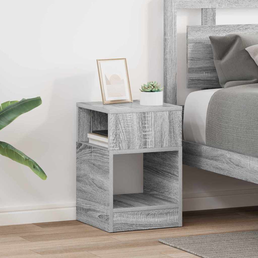 Endebord 2 pcs Grå Sonoma 30,5 x 30 x 45 cm Konstrueret træ