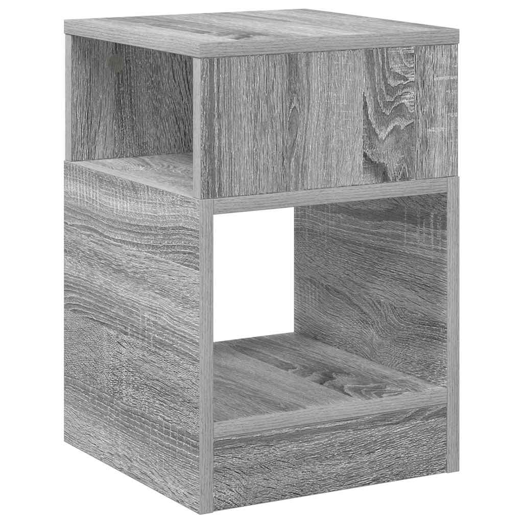Endebord 2 pcs Grå Sonoma 30,5 x 30 x 45 cm Konstrueret træ