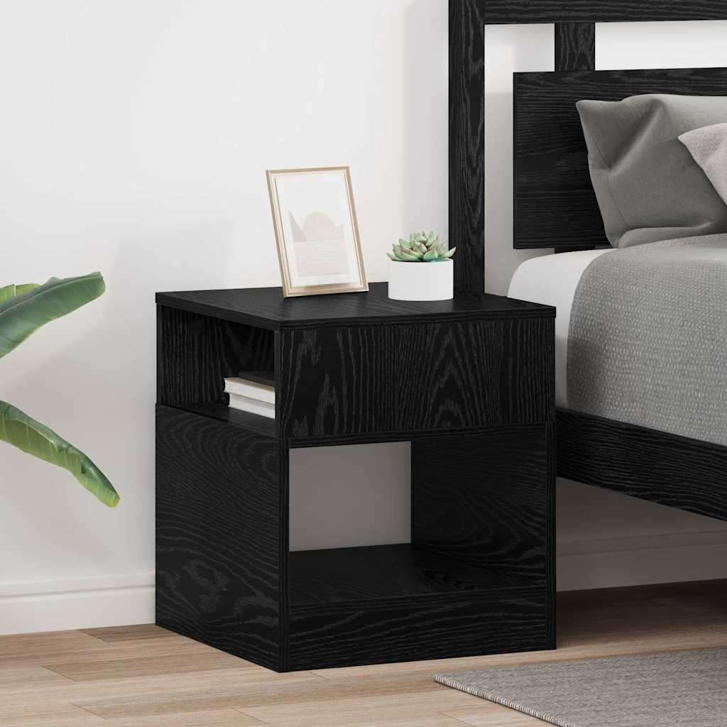 Endebord 2 stk. Sort eg 40,5 x 40 x 45 cm Konstrueret træ