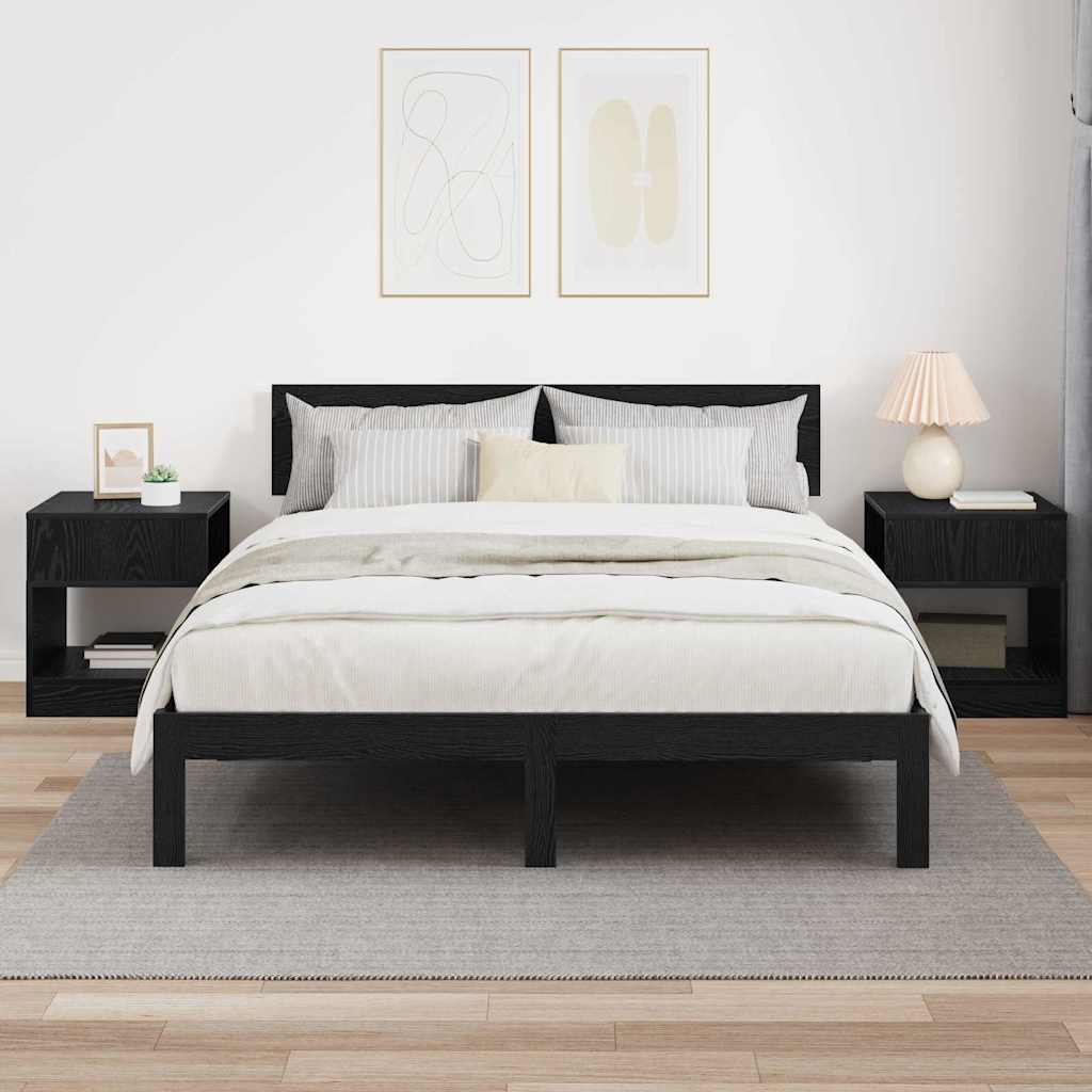 Endebord 2 stk. Sort eg 40,5 x 40 x 45 cm Konstrueret træ
