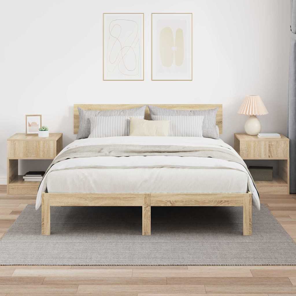Endebord 2 stk. Sonoma eg 40,5 x 40 x 45 cm Konstrueret træ