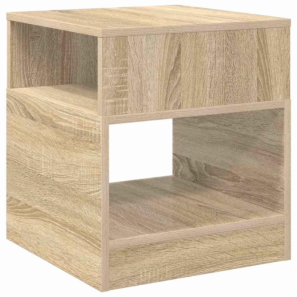 Endebord 2 stk. Sonoma eg 40,5 x 40 x 45 cm Konstrueret træ