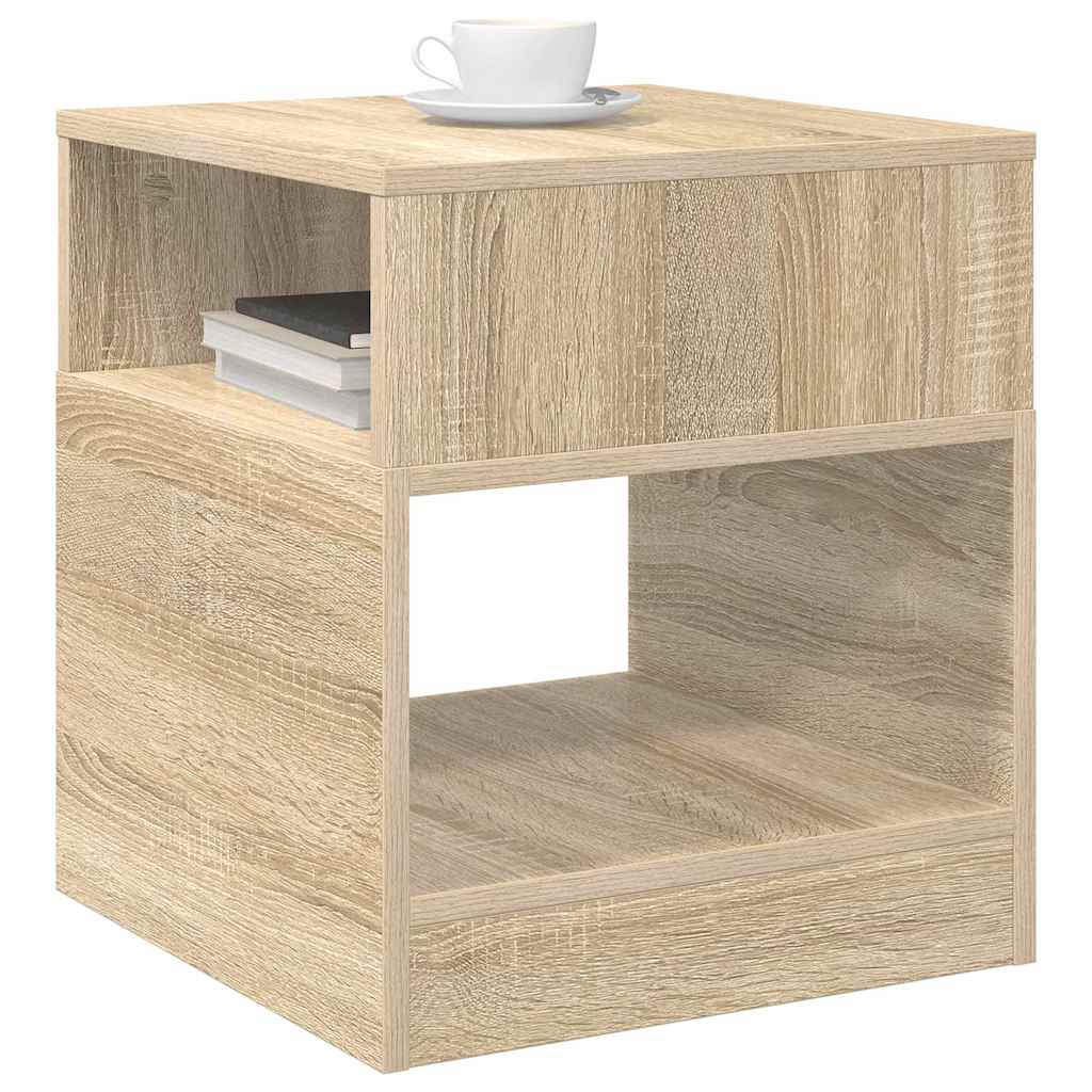 Endebord 2 stk. Sonoma eg 40,5 x 40 x 45 cm Konstrueret træ