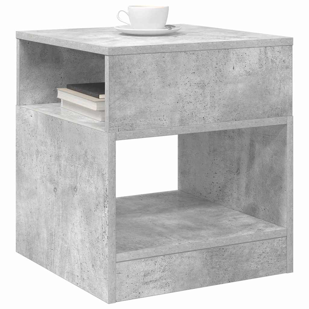 Endebord 2 pcs Beton Grå 40,5 x 40 x 45 cm Konstrueret træ