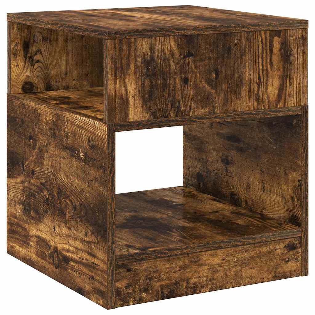 Endebord 2 pcs Røget eg 40,5 x 40 x 45 cm Konstrueret træ