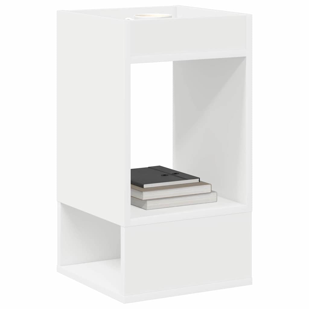 Endebord 2 pcs Hvid 30 x 30 x 56 cm Konstrueret træ