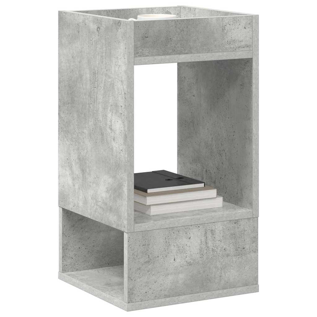 Endebord 2 pcs Beton Grå 30 x 30 x 56 cm Konstrueret træ