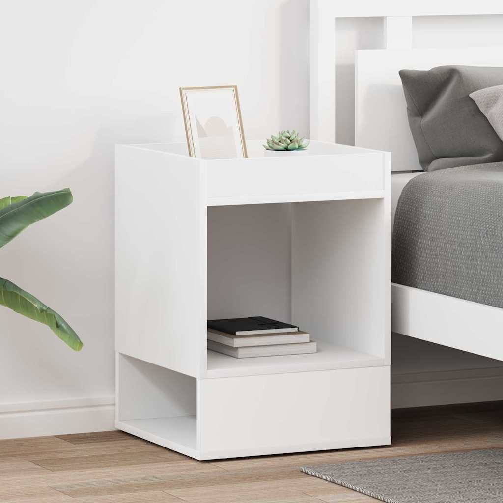 Endebord 2 pcs Hvid 40 x 40 x 56 cm Konstrueret træ