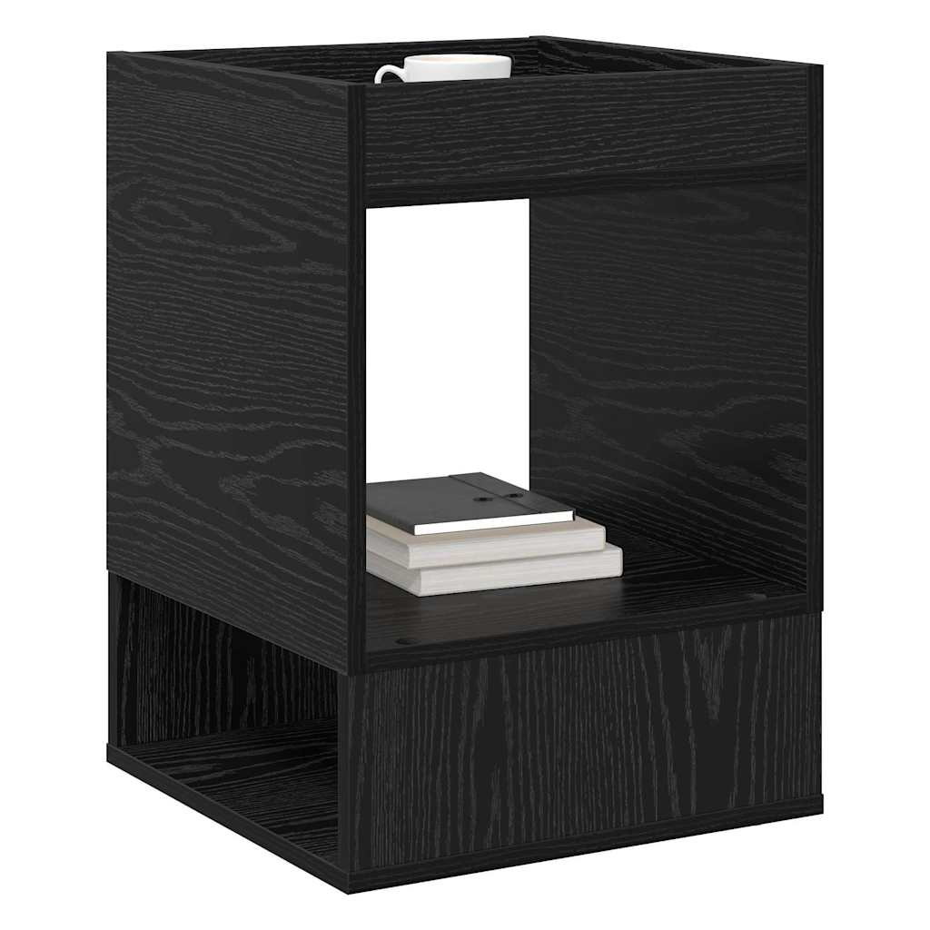 Endebord 2 pcs Sort eg 40 x 40 x 56 cm Konstrueret træ