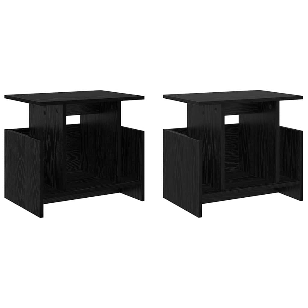 TV-bord 2 pcs Sort eg 50 x 35 x 45 cm Konstrueret træ