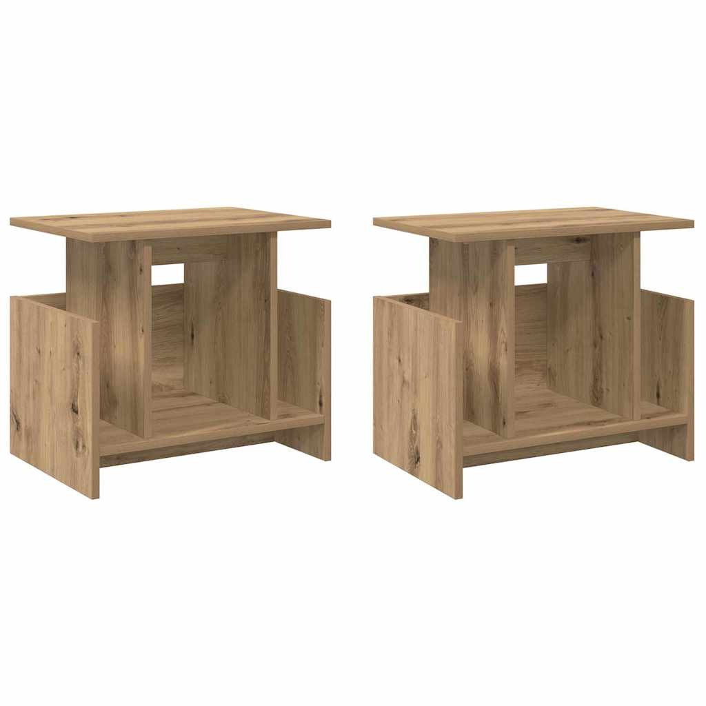 TV-bord 2 pcs Artisan Egetræ 50 x 35 x 45 cm Konstrueret træ