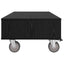 Sidebord med hjul Sort eg 90 x 50 x 30 cm Konstrueret træ