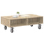 Sidebord med hjul Sonoma eg 90 x 50 x 30 cm Konstrueret træ