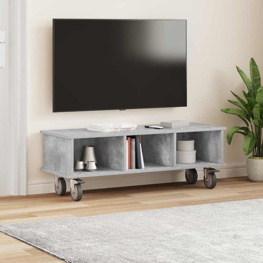 TV-bord 100 x 35 x 35 cm Beton Grå Konstrueret træ
