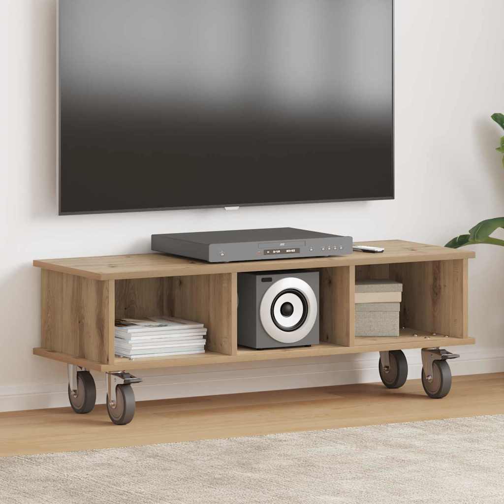 TV-bord 100 x 35 x 35 cm Artisan Egetræ Konstrueret træ