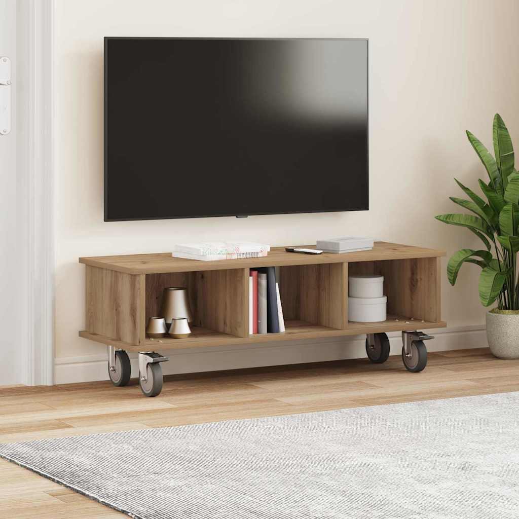 TV-bord 100 x 35 x 35 cm Artisan Egetræ Konstrueret træ