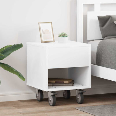 Sengebord 2 pcs Hvid 40,5 x 40 x 48 cm Konstrueret træ