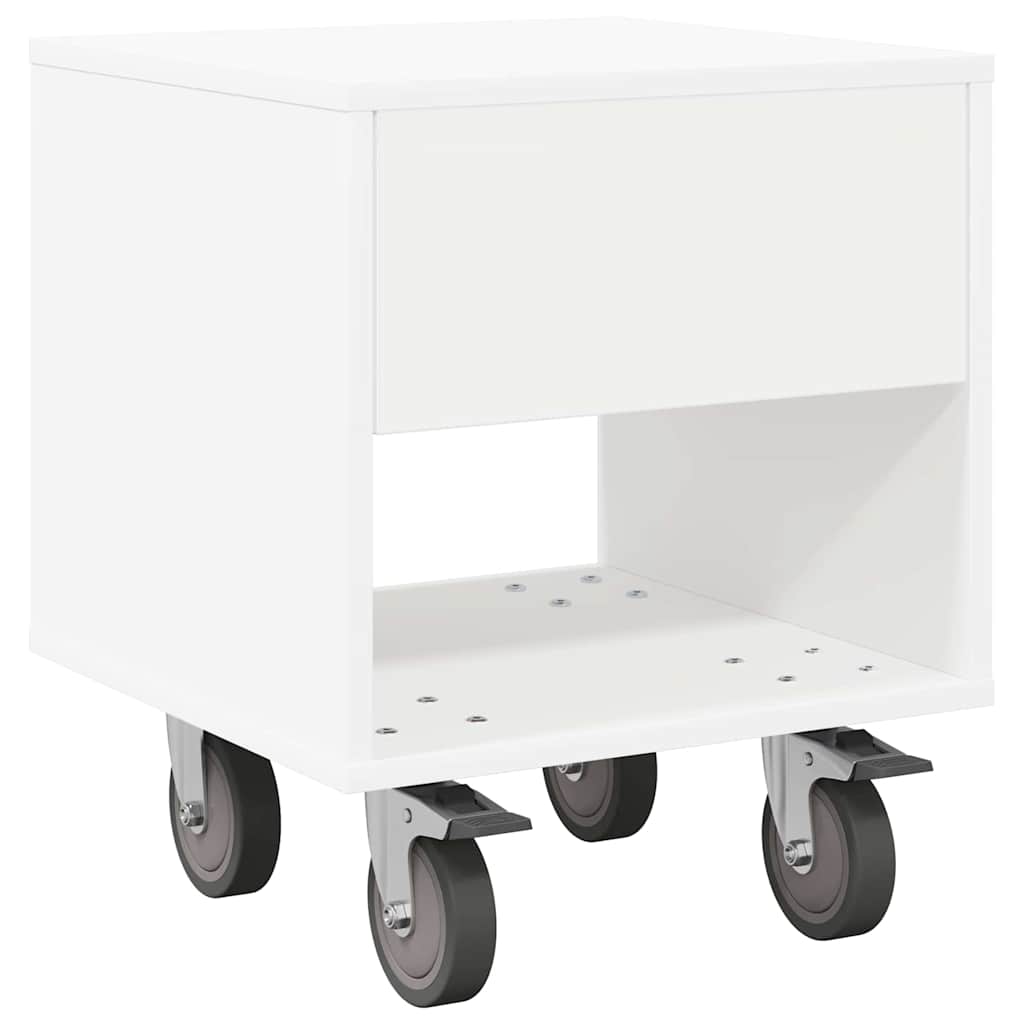 Sengebord 2 pcs Hvid 40,5 x 40 x 48 cm Konstrueret træ